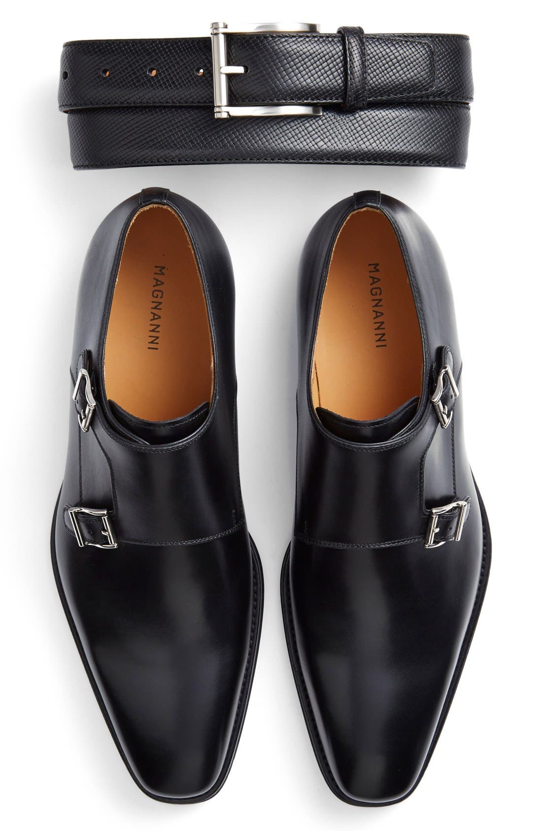 Magnanni 'Miro' Double Monk Strap Shoe, Alternate, color, 