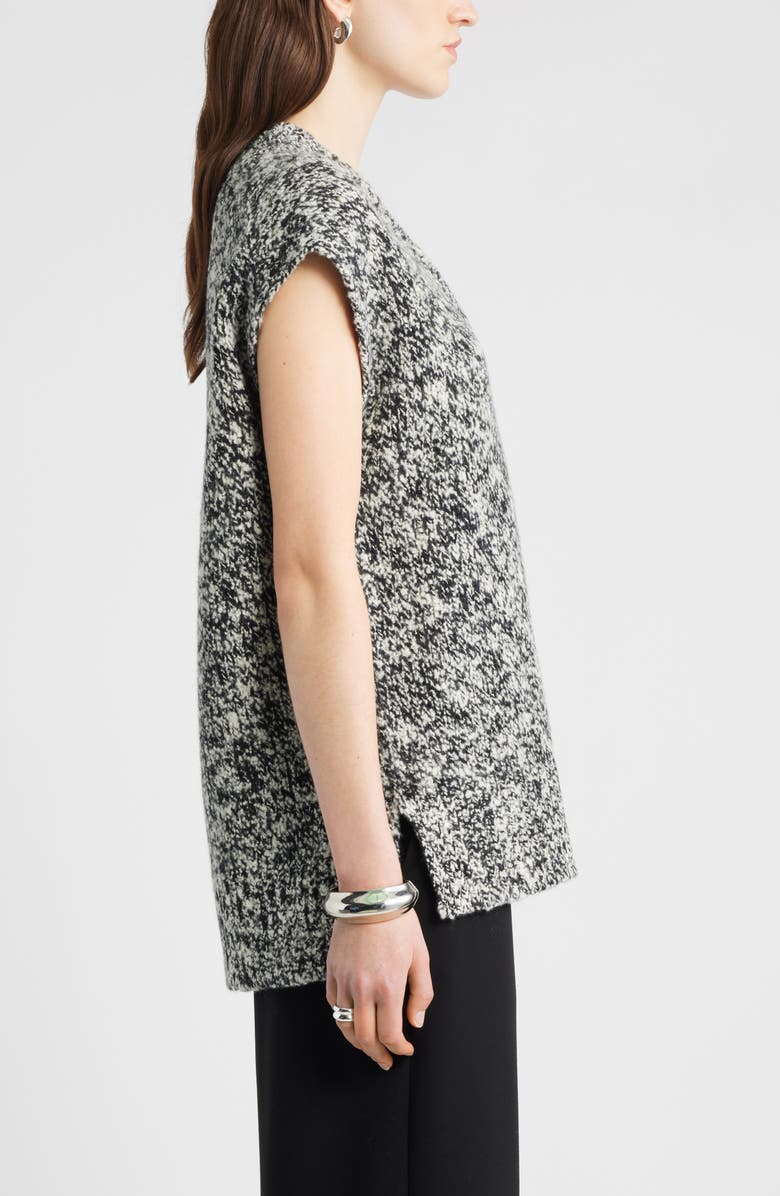 Nordstrom Merino Wool Blend V-Neck Sweater Vest, Alternate, color, Black Ivory Marl