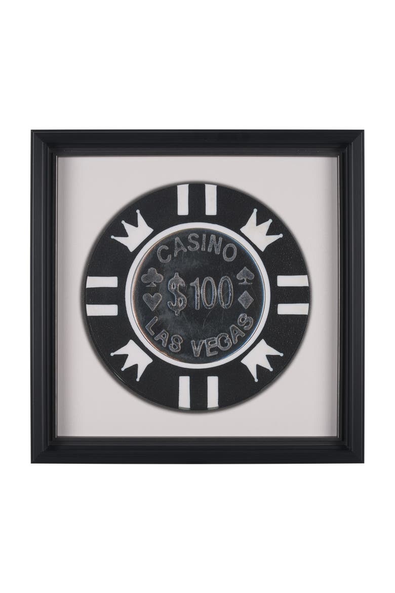 Casino Vegas Poker Chip By Zap Studio Framed Art Photograph Print under Glass, Main, color, White