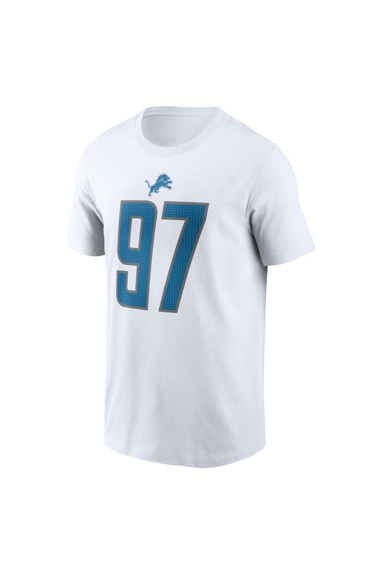 Men's Nike Aidan Hutchinson  White Detroit Lions  Player Name & Number T-Shirt, Alternate, color, White