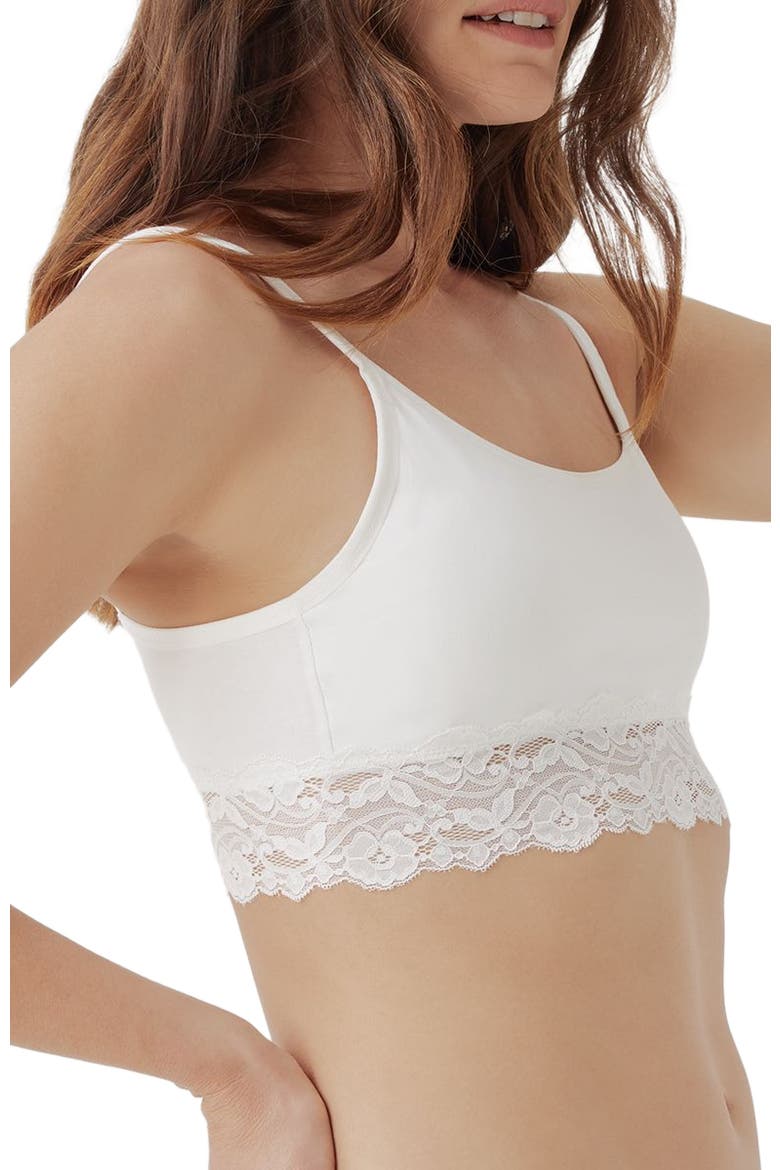 Lace Smooth Cup Bralette, Alternate, color, White