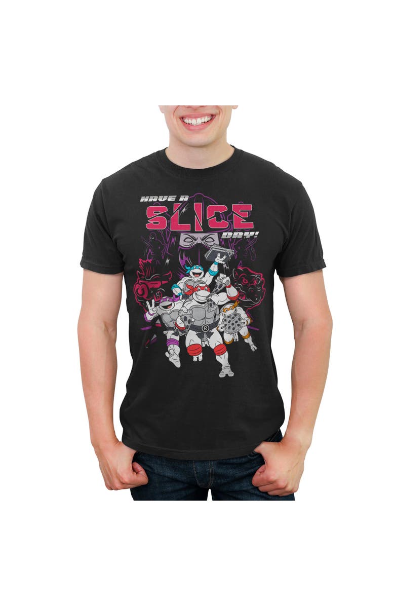 TEENAGE MUTANT NINJA TURTLES Men's Teenage Mutant Ninja Turtles Have a Slice Day Sketch Art Graphic T-Shirt, Main, color, Black