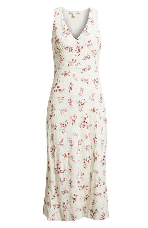 Embroidered Bias Cut Midi Dress