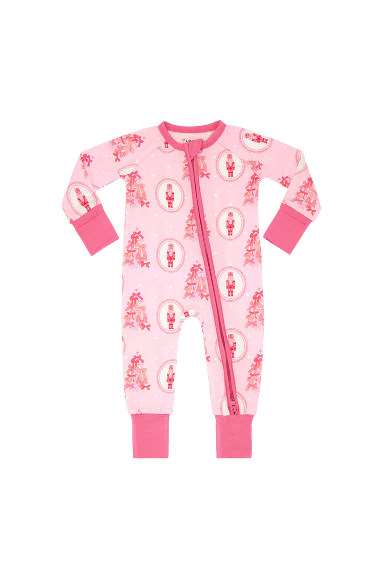Wrapped in Bows Zipper Romper, Main, color, Light Pink