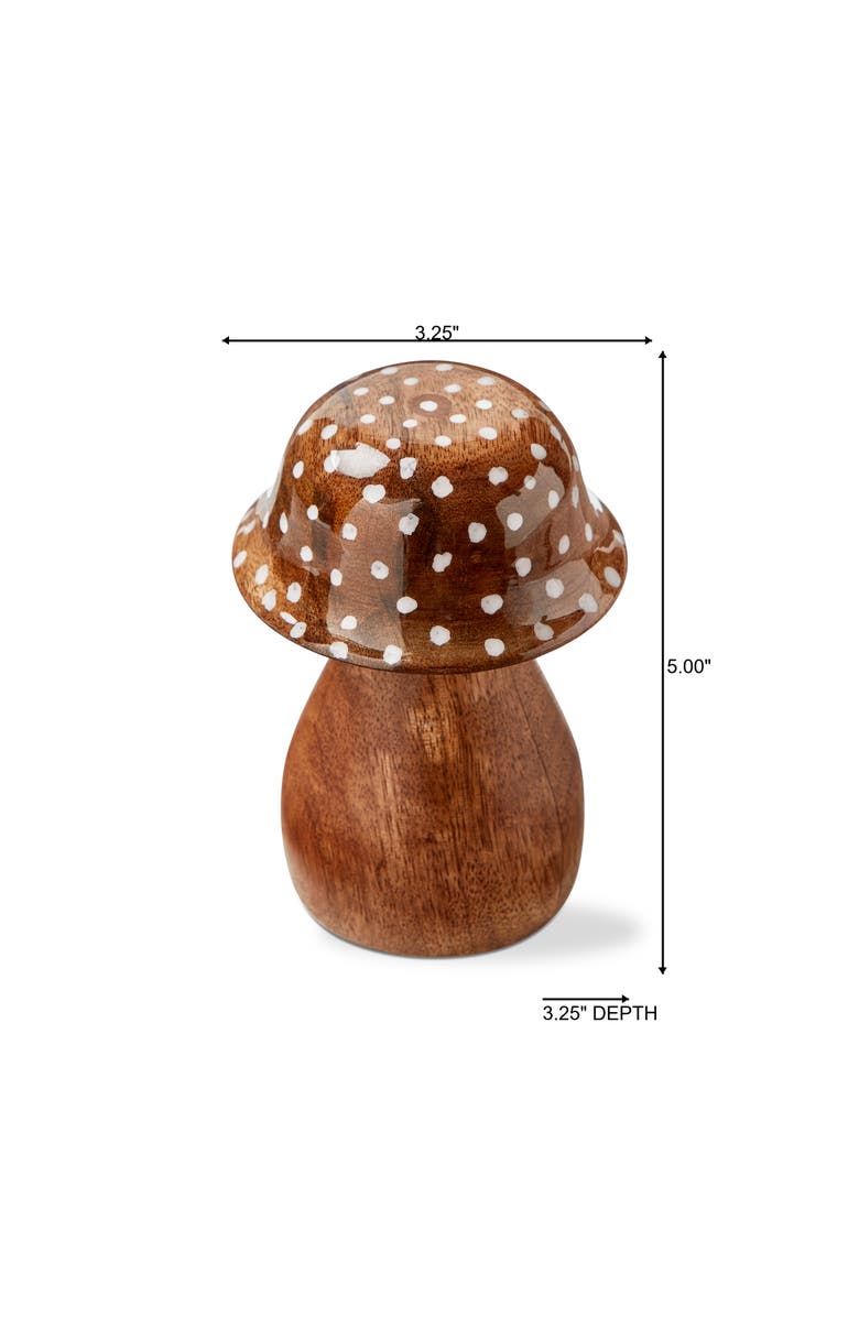 tag Dottie Mushroom Decorative Object Sm Natural Enamel Mango Wood Spring, Alternate, color, Brown
