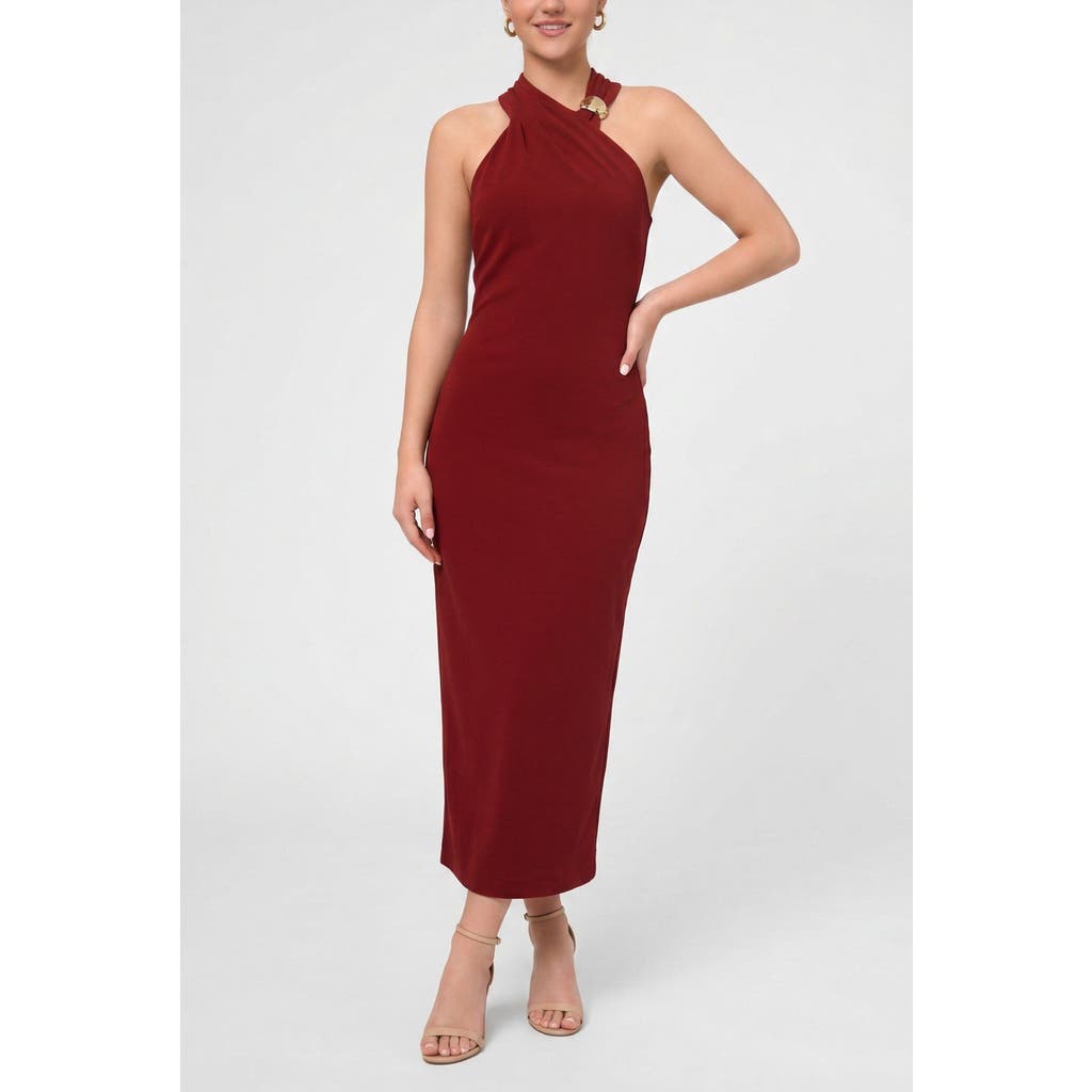 RACHEL Rachel Roy Harris Halter Maxi Dress in Dark Red at Nordstrom, Size X-Small