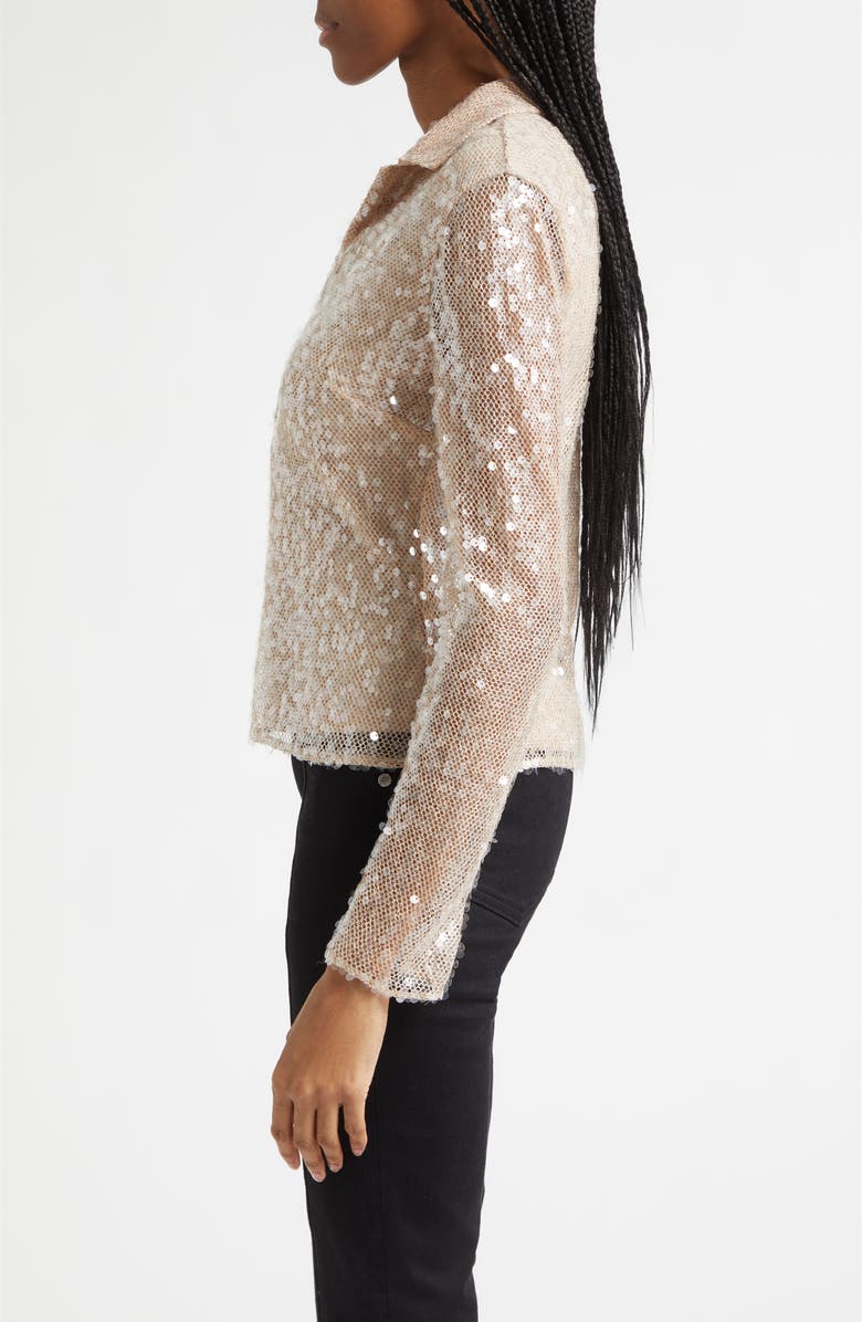 Veronica Beard Meryl Sequin Top, Alternate, color, Champagne