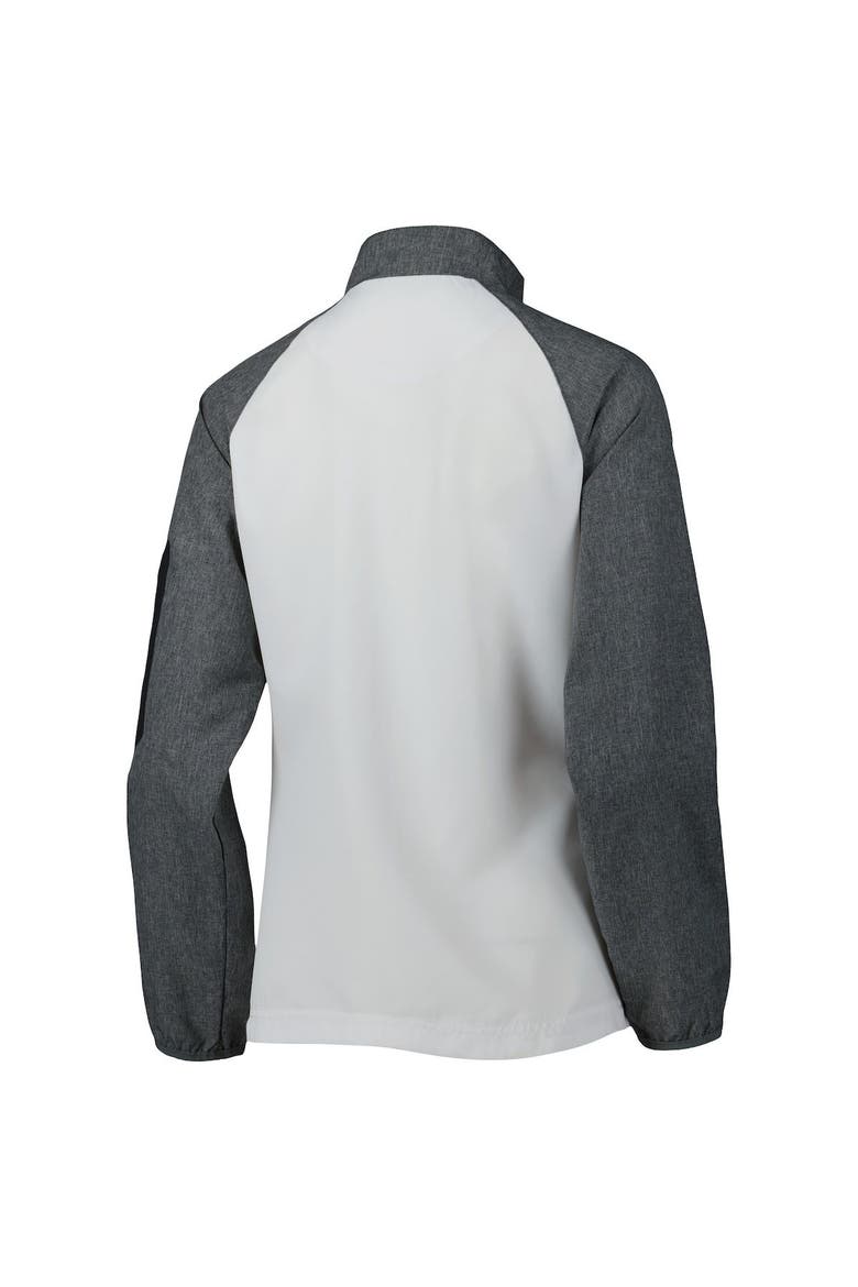 Women's Dunbrooke White/Gray Carolina Panthers Hurricane Raglan Full-Zip Windbreaker, Alternate, color, White