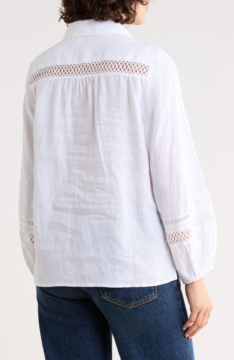 Tommy Bahama Coastalina Long Sleeve Linen Polo, Alternate, color, White