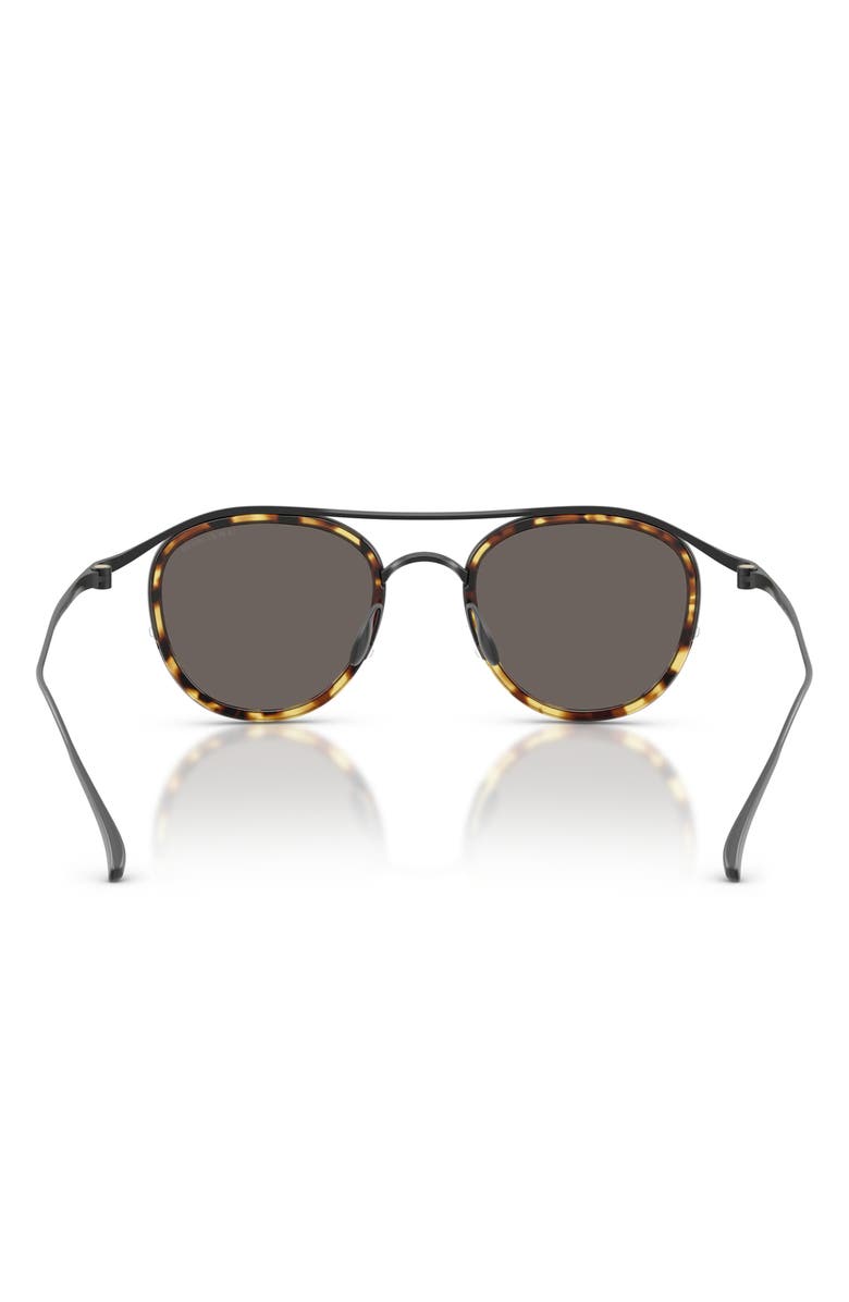ARMANI 46mm Round Sunglasses, Alternate, color, Matte Black / Dark Grey