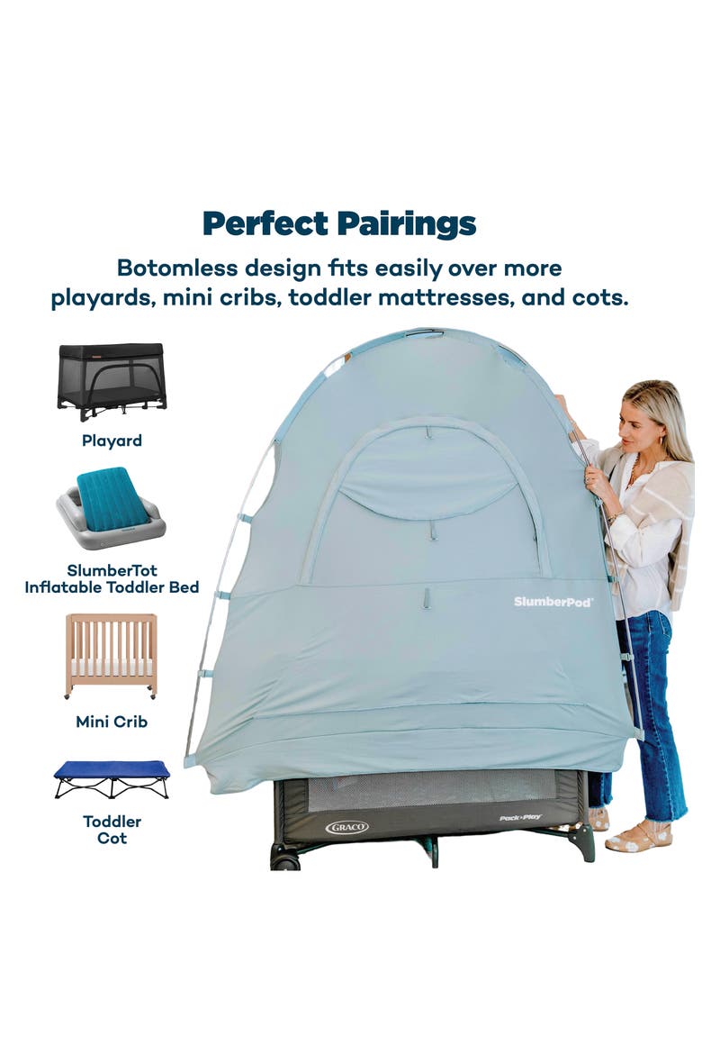 Blackout Sleep Tent & Portable Fan Set, Alternate, color, SLATE BLUE