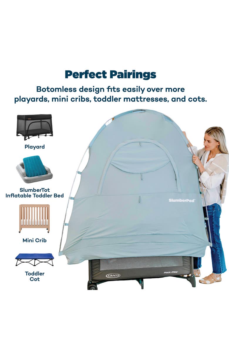 SlumberPod Blackout Sleep Tent & Portable Fan Set, Alternate, color, Slate Blue