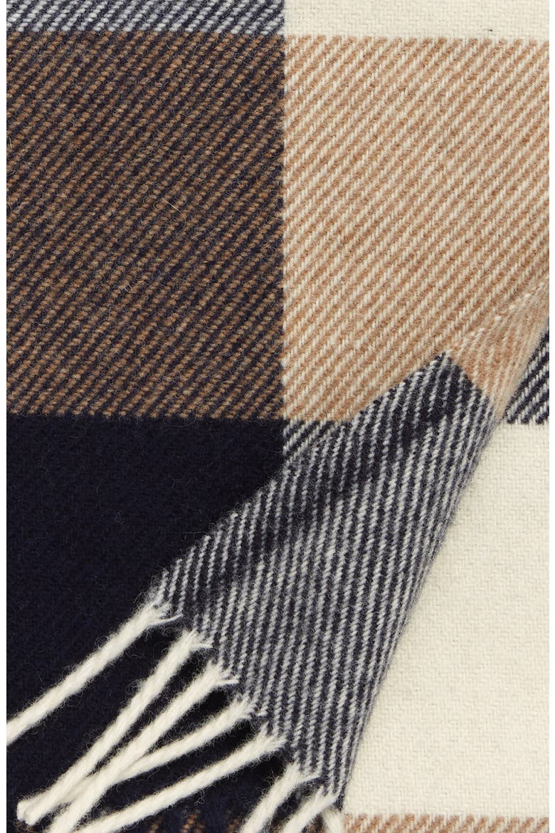 Plaid Washable Wool Throw, Alternate, color, NAVY/CAMEL