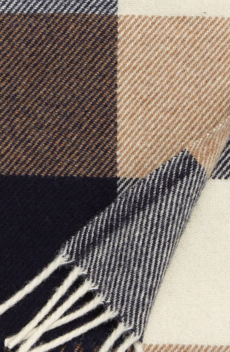 Pendleton Plaid Washable Wool Throw, Alternate, color, Navy/Camel