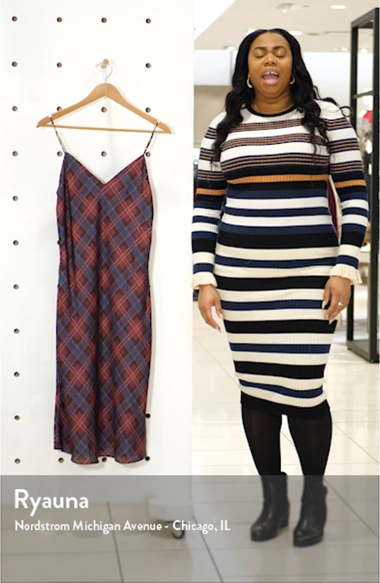 Cicely Plaid Satin Slipdress, sales video thumbnail