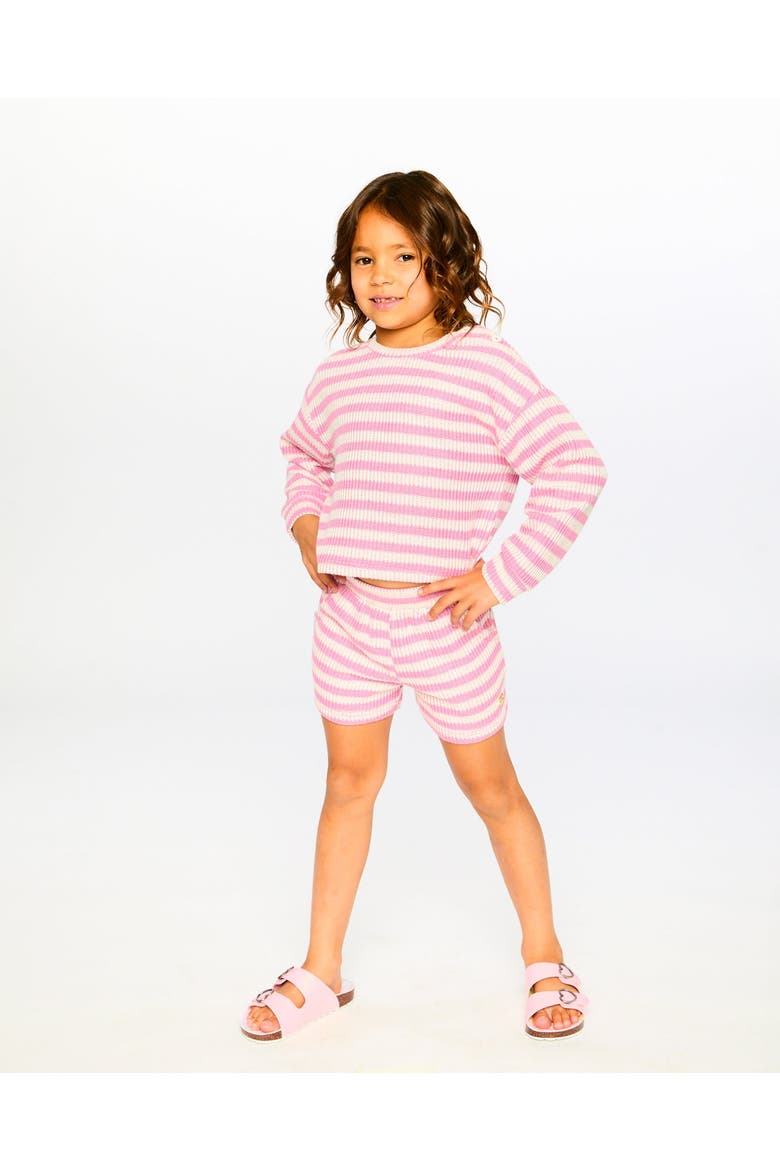 Long Sleeve Cropped Striped Sweater, Alternate, color, Pink & White Stripes