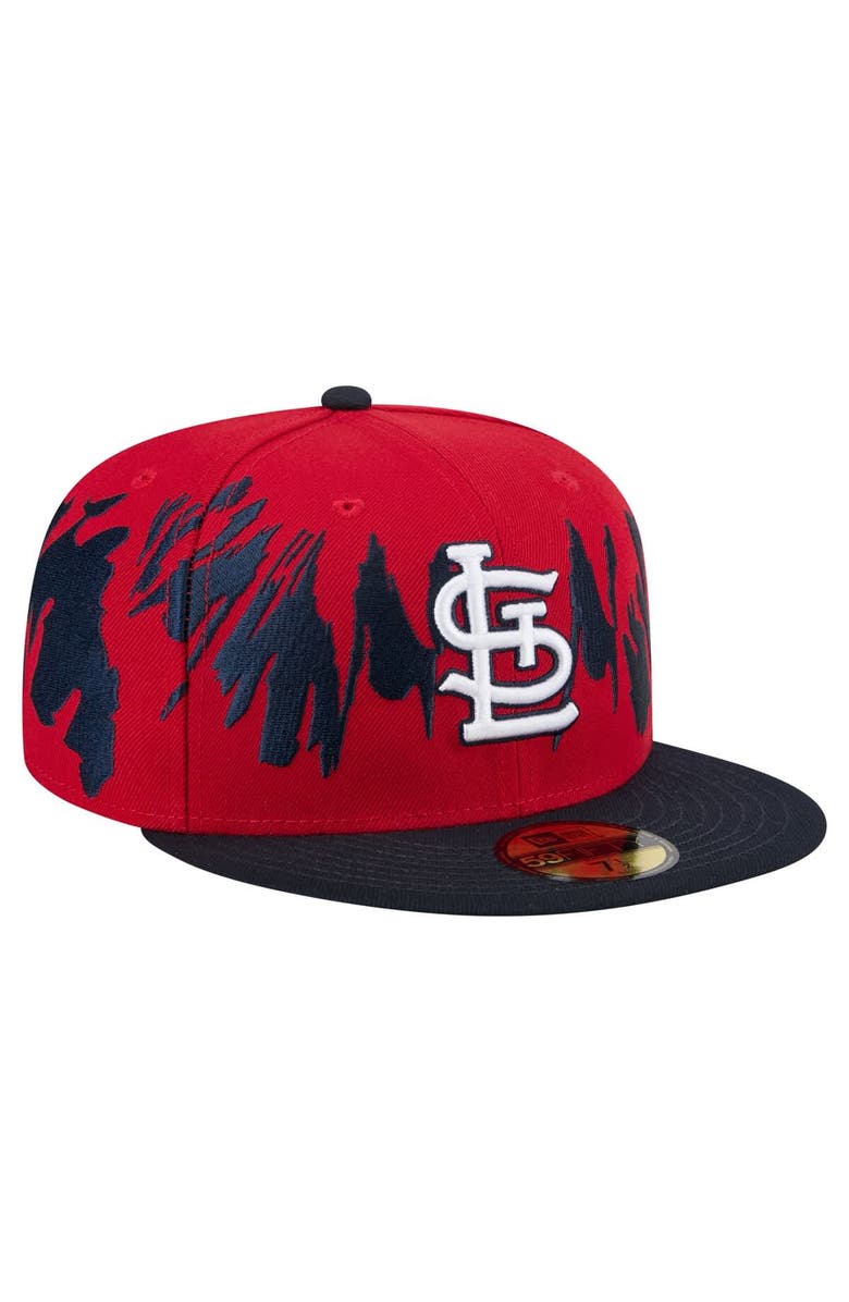 New Era Men's New Era Red/Navy St. Louis Cardinals Retro Pattern 59FIFTY Fitted Hat, Alternate, color, Red