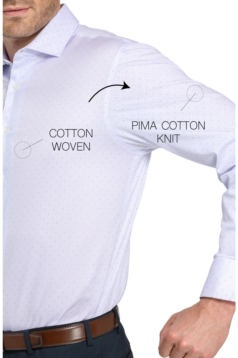 Reworked Slim Fit Cotton Dress Shirt, Alternate, color, WHITE/ PURPLE