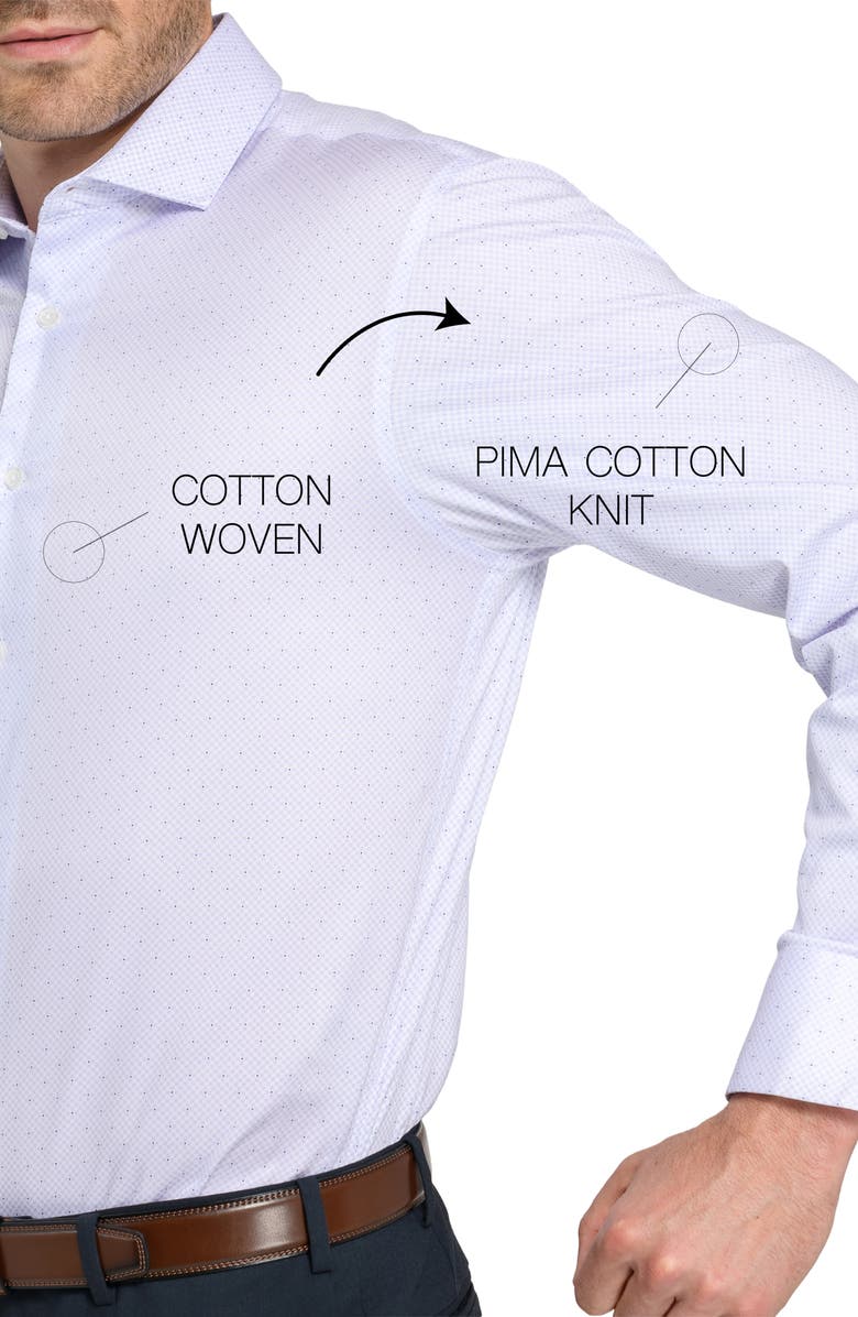 W.R.K Reworked Slim Fit Cotton Dress Shirt, Alternate, color, White/ Purple