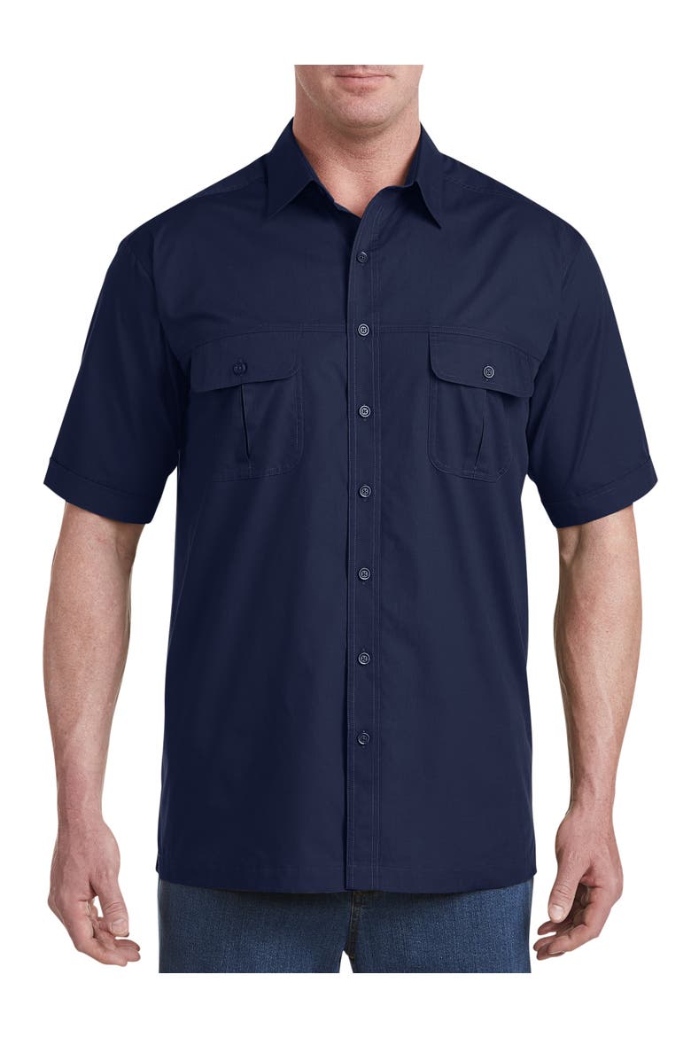 Big & Tall Co-Pilot Sport Shirt, Main, color, NAVY