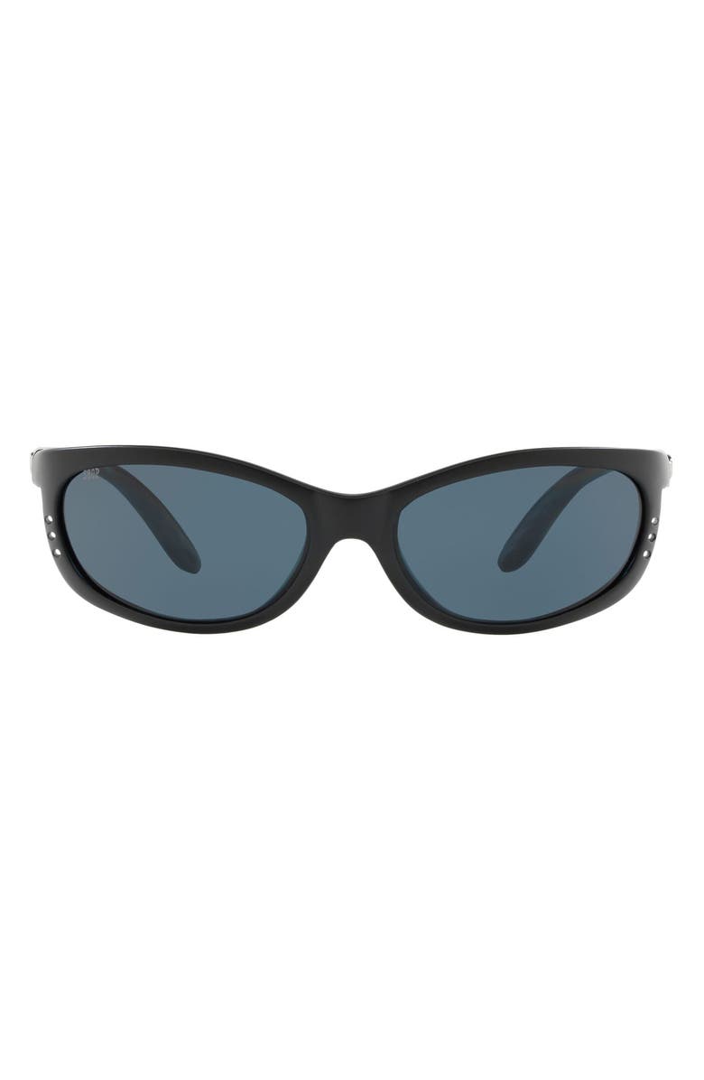 Costa Del Mar 61mm Polarized Wraparound Sunglasses, Main, color, Matte Black