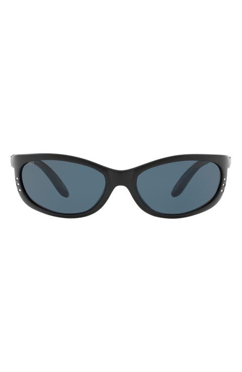 61mm Polarized Wraparound Sunglasses