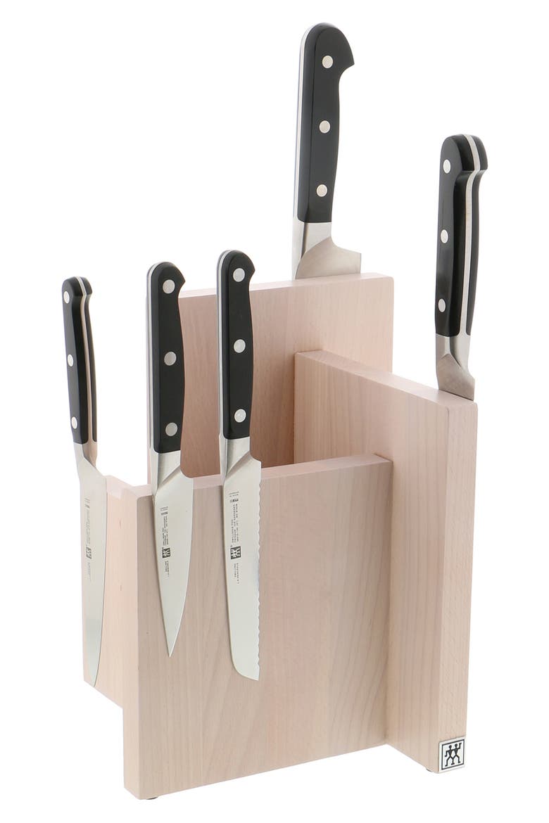 Italian Square Magnetic Beechwood Knife Block, Alternate, color, WHITE