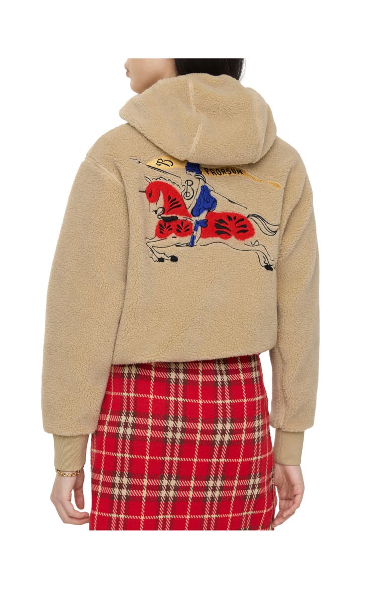 Cropped Knight Wool Cashmere Blend Fleece, Alternate, color, Limestone beige