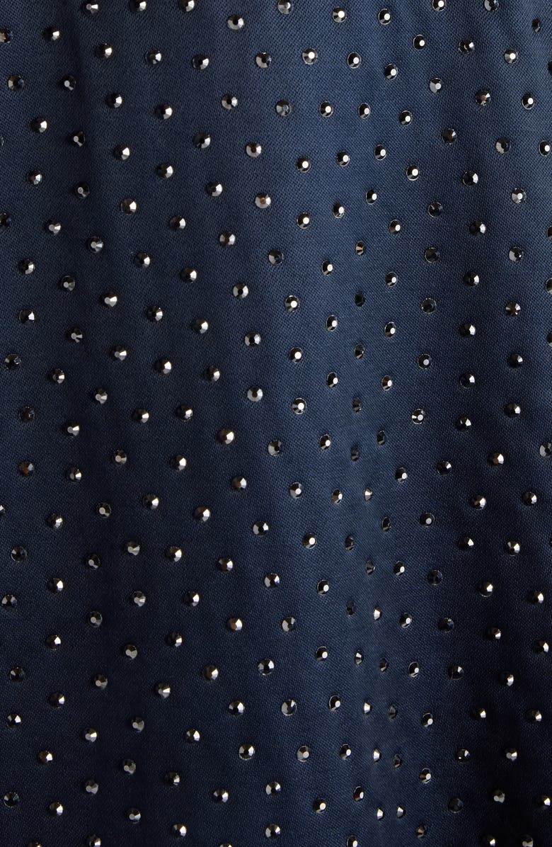 Balenciaga Crystal Embellished Oversize Satin Button-Up Shirt, Alternate, color, 