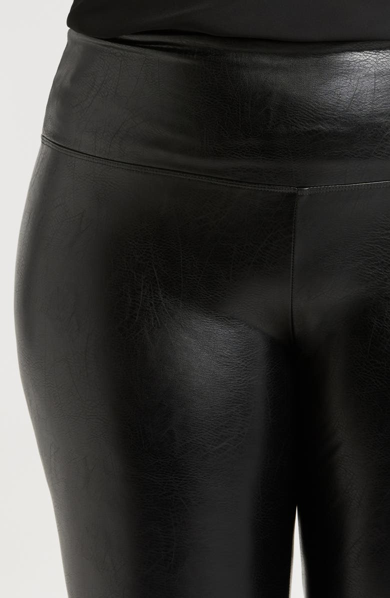 Lysse 'Lyssentials Textured Faux Leather Leggings, Alternate, color, Kohl Black