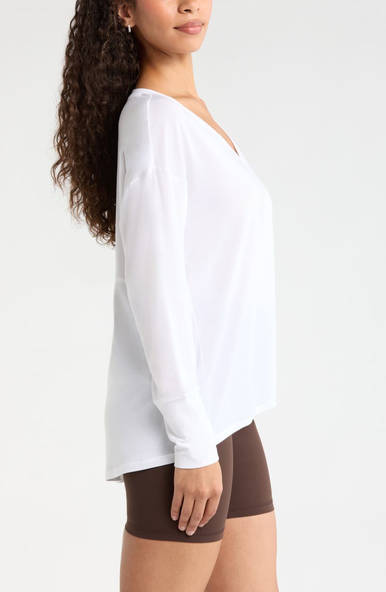 Zella Breathe Long Sleeve T-Shirt, Alternate, color, White