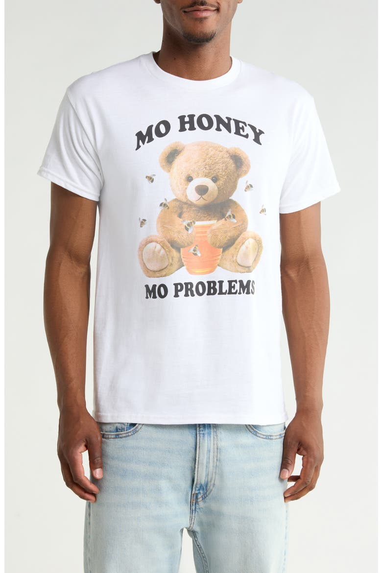 Mo Honey Problems Bear Graphic Tee, Main, color, WHITE