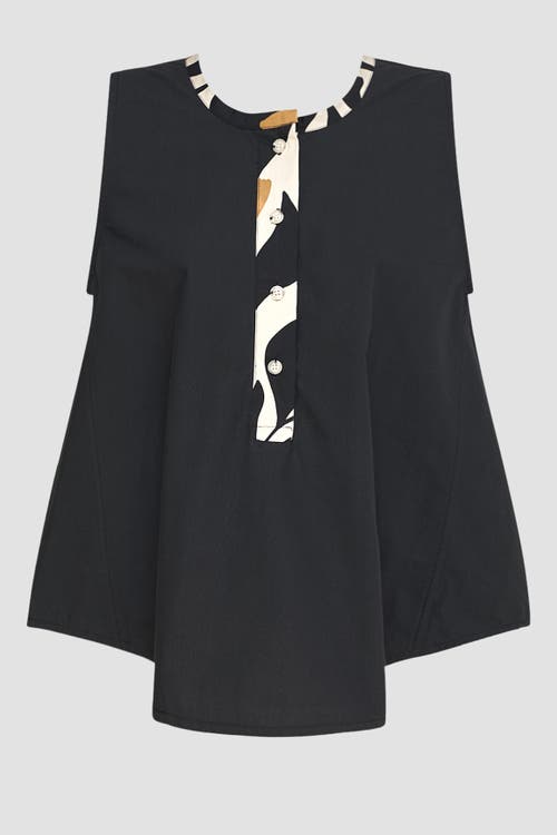 ALEMBIKA ALEMBIKA SLEEVELESS CONTRAST TRIM BLOUSE