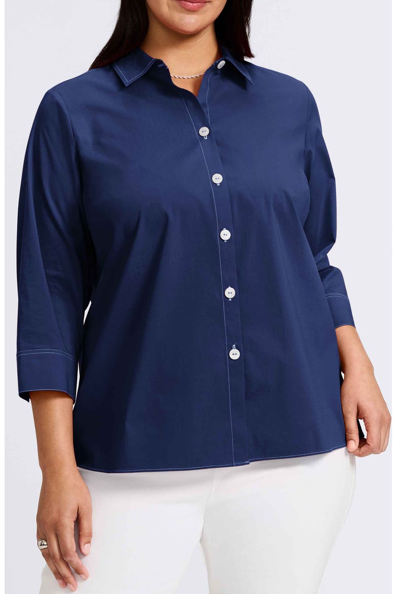 Kelly Button-Up Shirt, Main, color, NAVY/WHITE