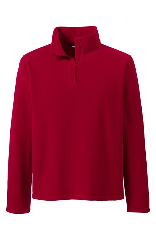 Lands' End School Uniform Young Lightweight Fleece Quarter Zip Pullover In Red