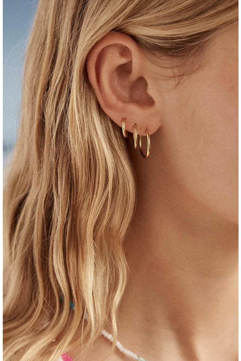 Niata 3-Pack Waterproof Hoop Earrings, Alternate, color, GOLD