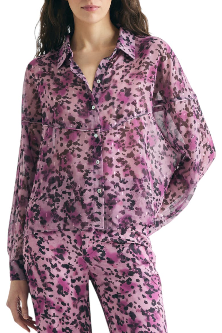 Animal Print Fluid Blouse, Main, color, Mauve