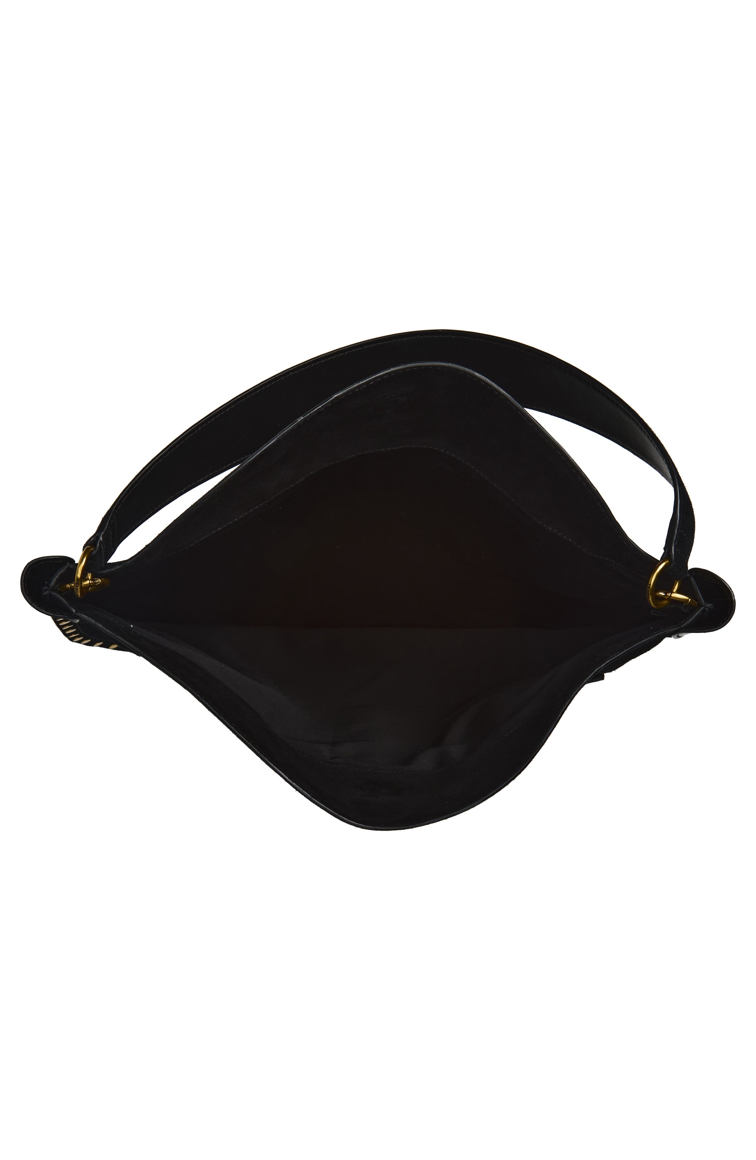 Pocket Leather Hobo Bag, Alternate, color, BLACK