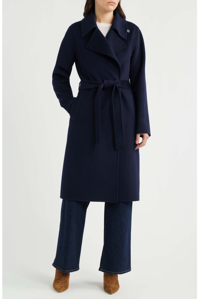 Wool Blend Double Face Coat, Main, color, MIDNIGHT