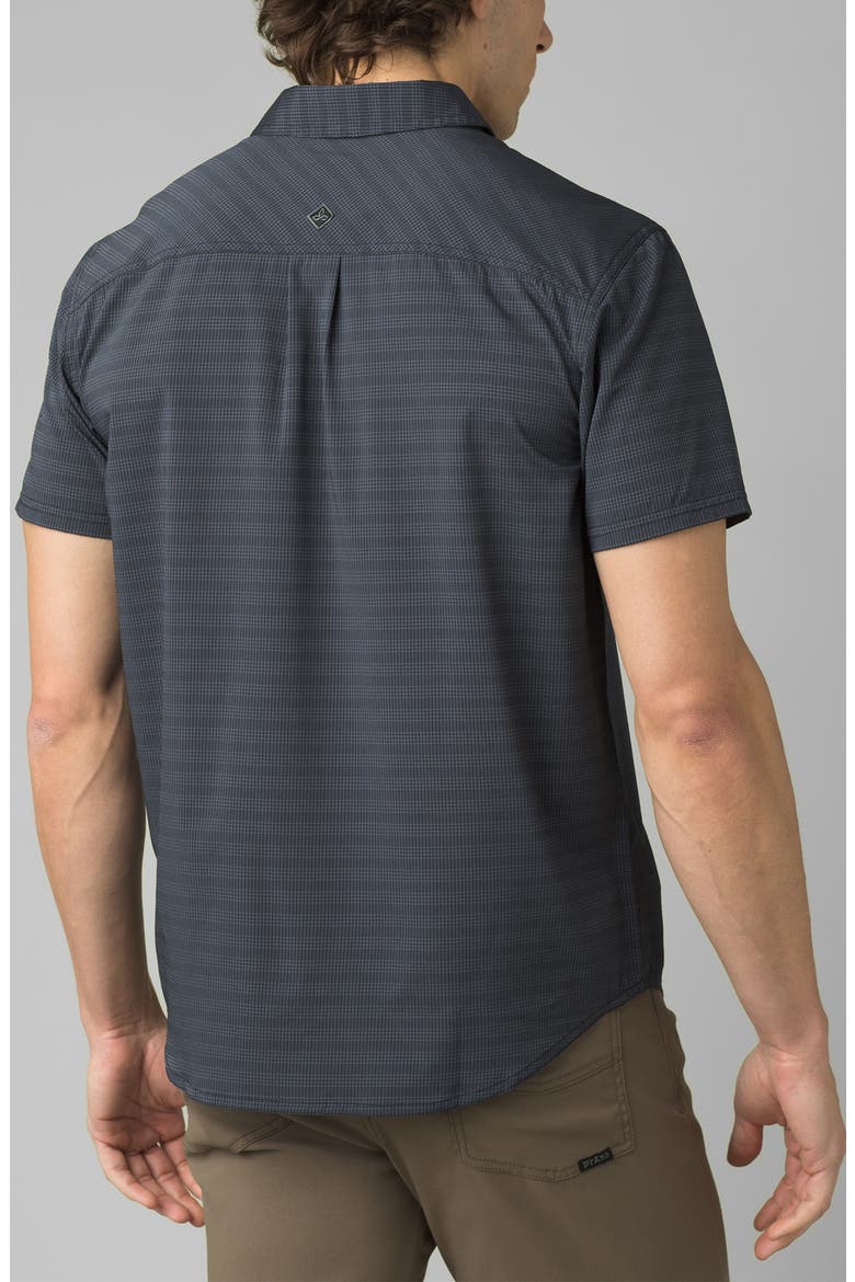Men's Cayman Stripe Short Sleeve Button-Up Shirt, Alternate, color, CHARCOAL