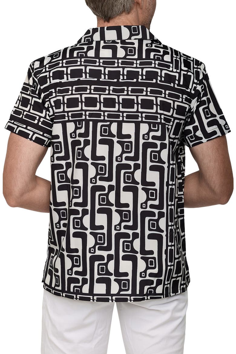 Extra Trim Fit Camp Shirt, Alternate, color, BLACK