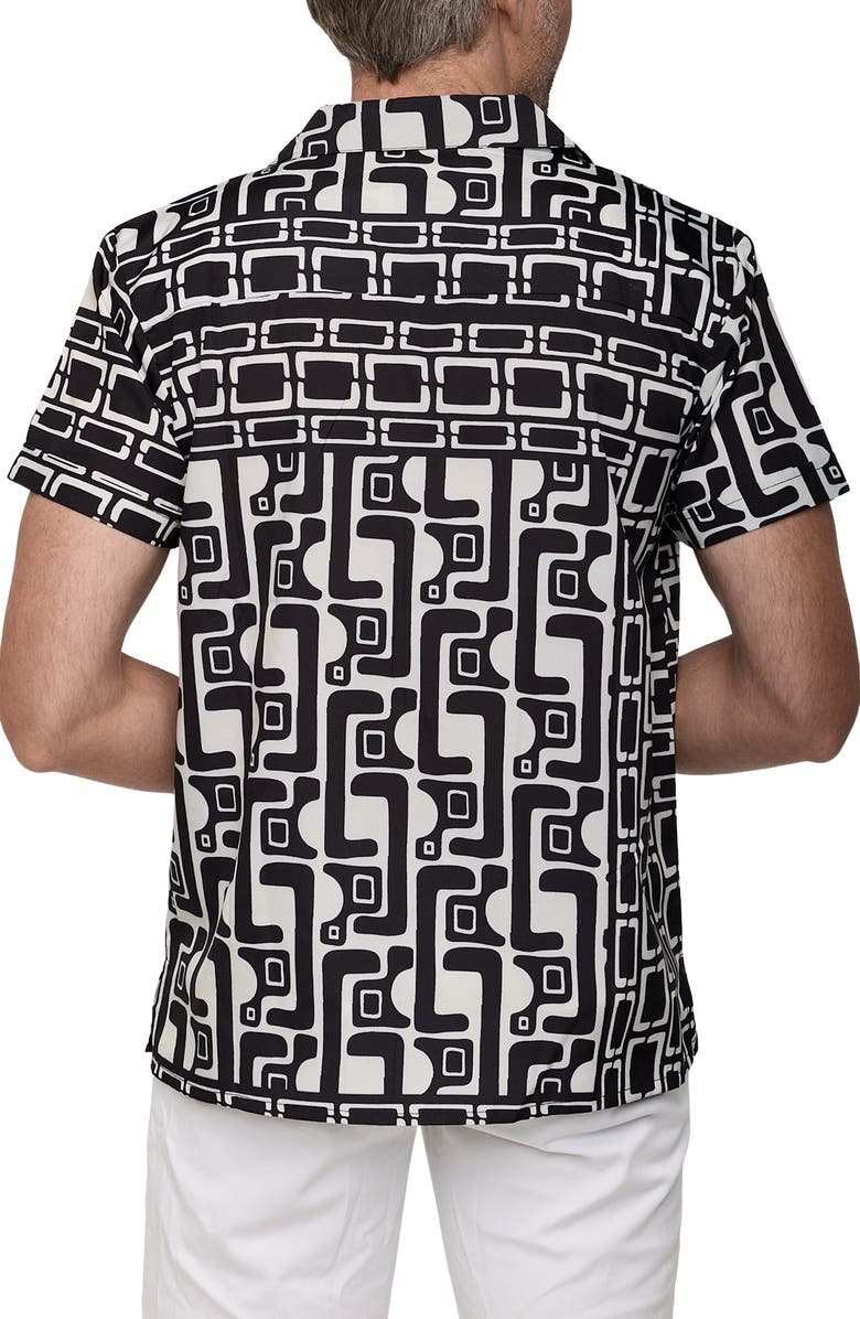 RANEES Extra Trim Fit Camp Shirt, Alternate, color, Black