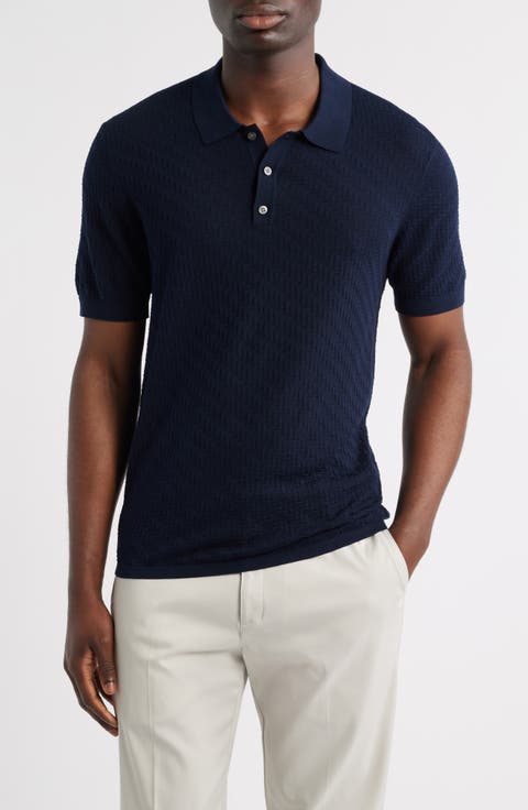 Skelling Textured Polo Sweater