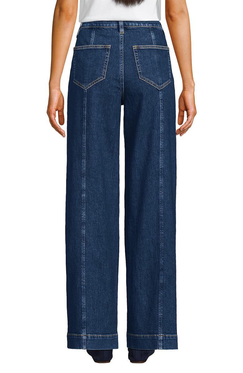 Lands' End Soft Denim High Rise Wide Leg Utility Jeans, Alternate, color, 