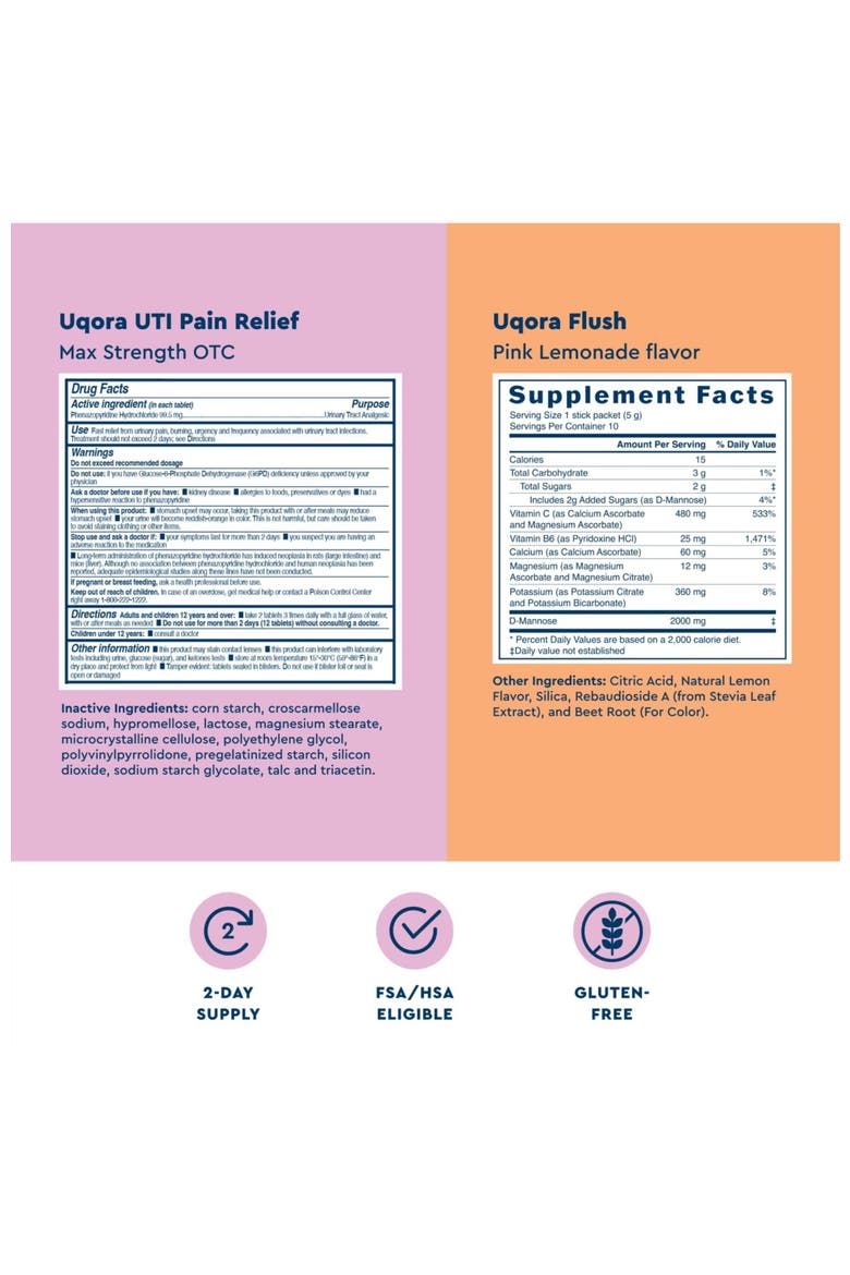 UTI Pain Relief and Urinary Tract Supplement Drink Mix Bundle, Alternate, color, None
