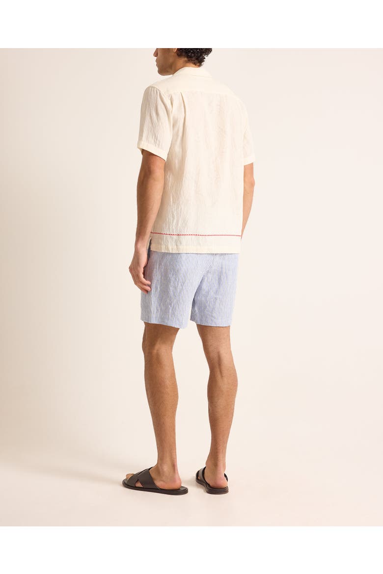 Maitan Embroidery Relaxed Fit Paisley Embroidery Shirt, Alternate, color, White Sand/Vermillion
