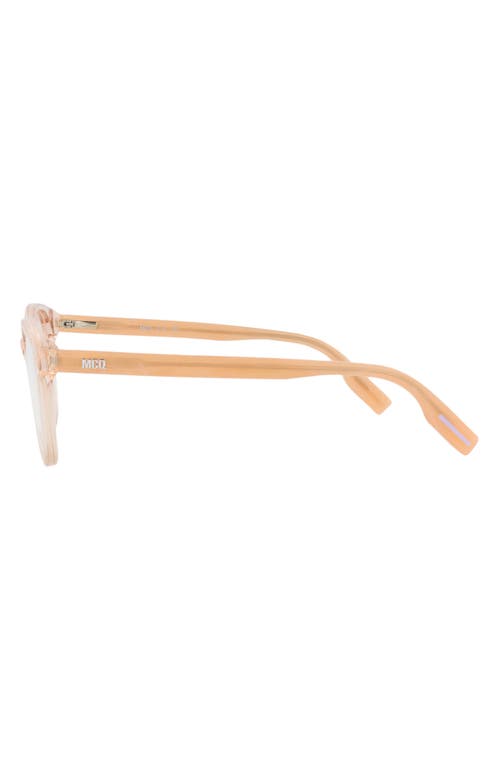 Alexander Mcqueen Mcqueen 52mm Round Optical Glasses In Sand Pink Transparent