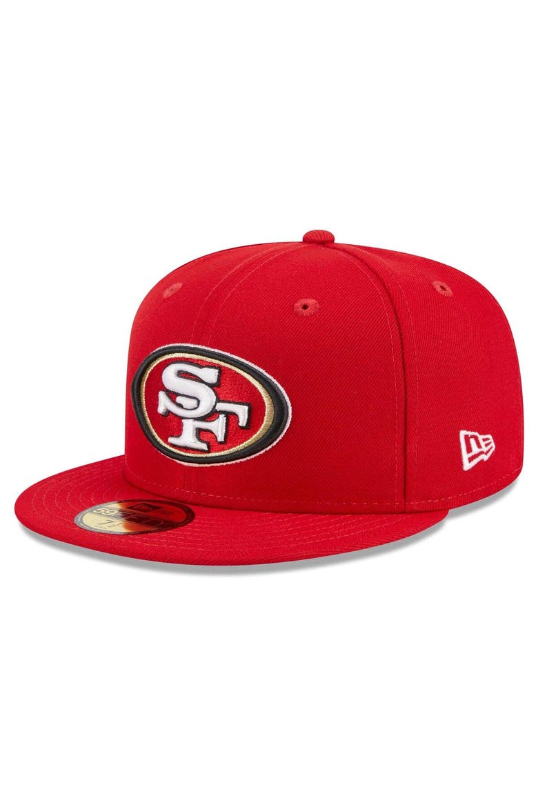 Men's New Era Scarlet San Francisco 49ers  Main Patch 59FIFTY Fitted Hat, Alternate, color, Scarlet