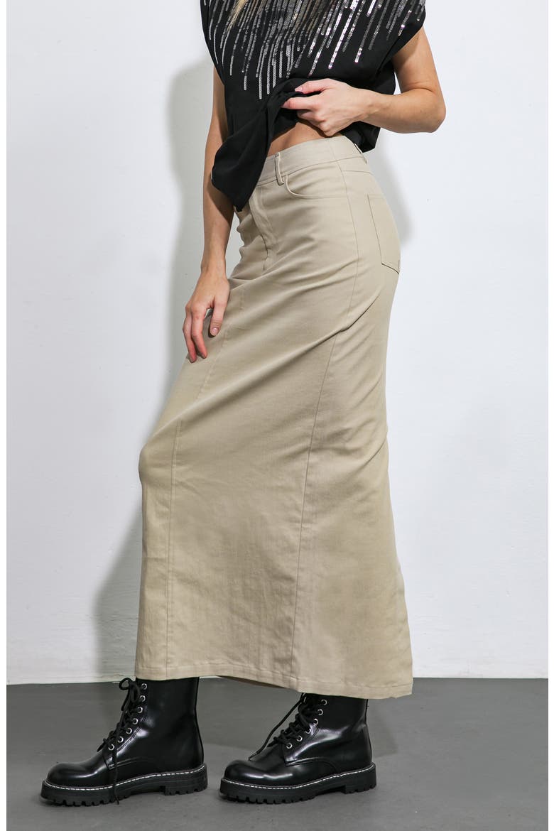 Pencil Midi Skirt, Alternate, color, KHAKI