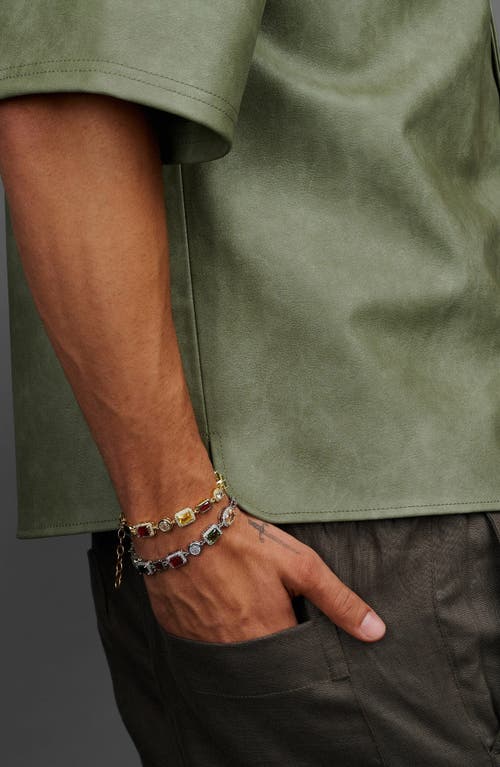 Nialaya Gold Gemstone Bracelet In Multi